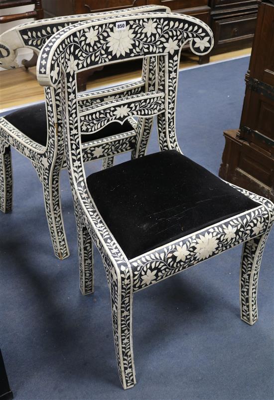 Two bone/ebony chairs